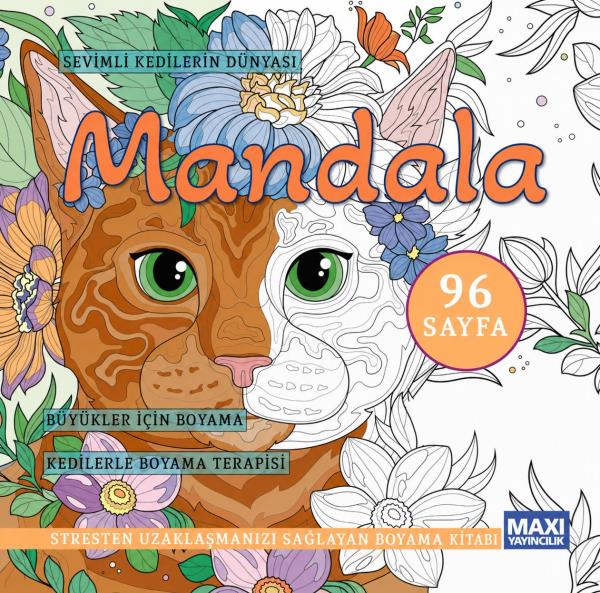 Sevimli Kedilerin Dünyası Mandala 
